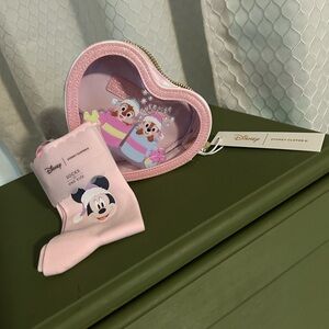Stoney Clover Disney Heart-Shaped Pink Bag and Socks Set